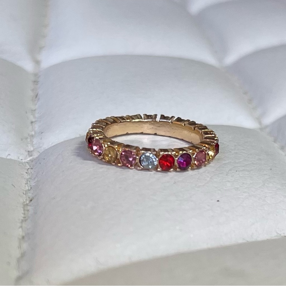 Rose Gold and Multi Crystal Ring Size 7